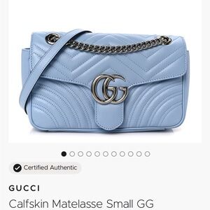 Gucci Light Blue Matelasse Shoulder Bag